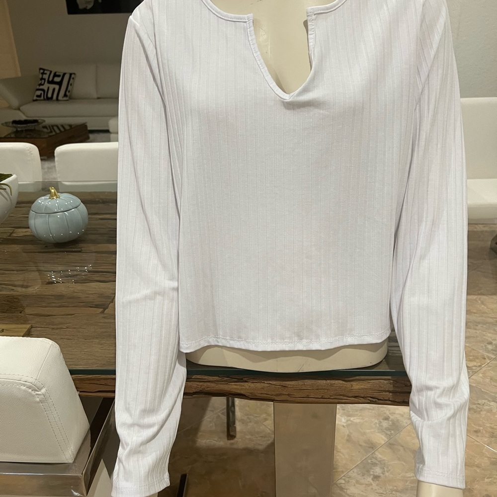 Ashley Stewart White Long Sleeve Blouse